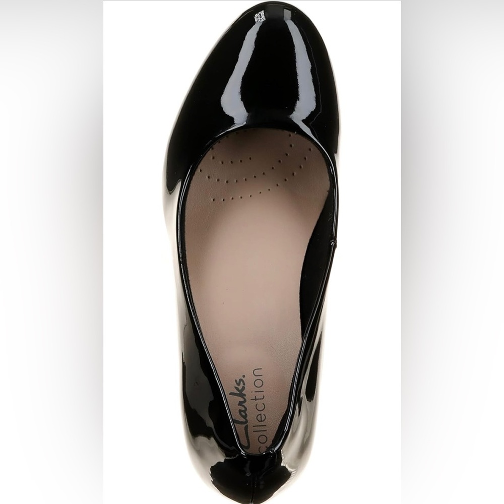 Clarks collection glossy black heels size 10
